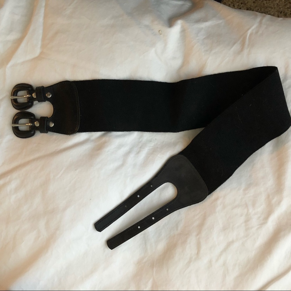 Black elastic corset style belt